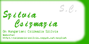 szilvia csizmazia business card